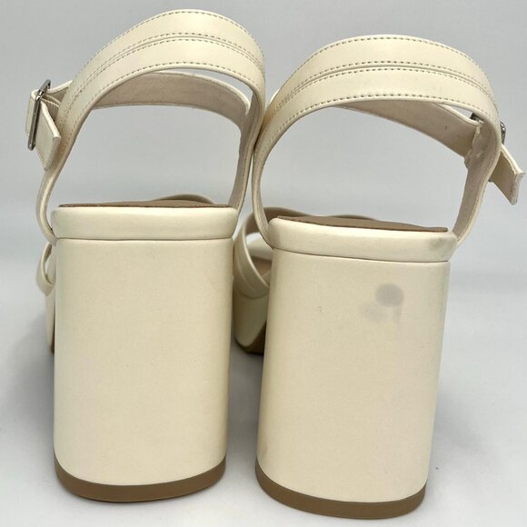 Torrid Cream Ankle Strap Chunky Heels - Size 8WW - Picture 6 of 9